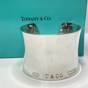 Tiffany & Co. 1837 Collection Wide Sterling Silver Cuff Bracelet 7" JR1114